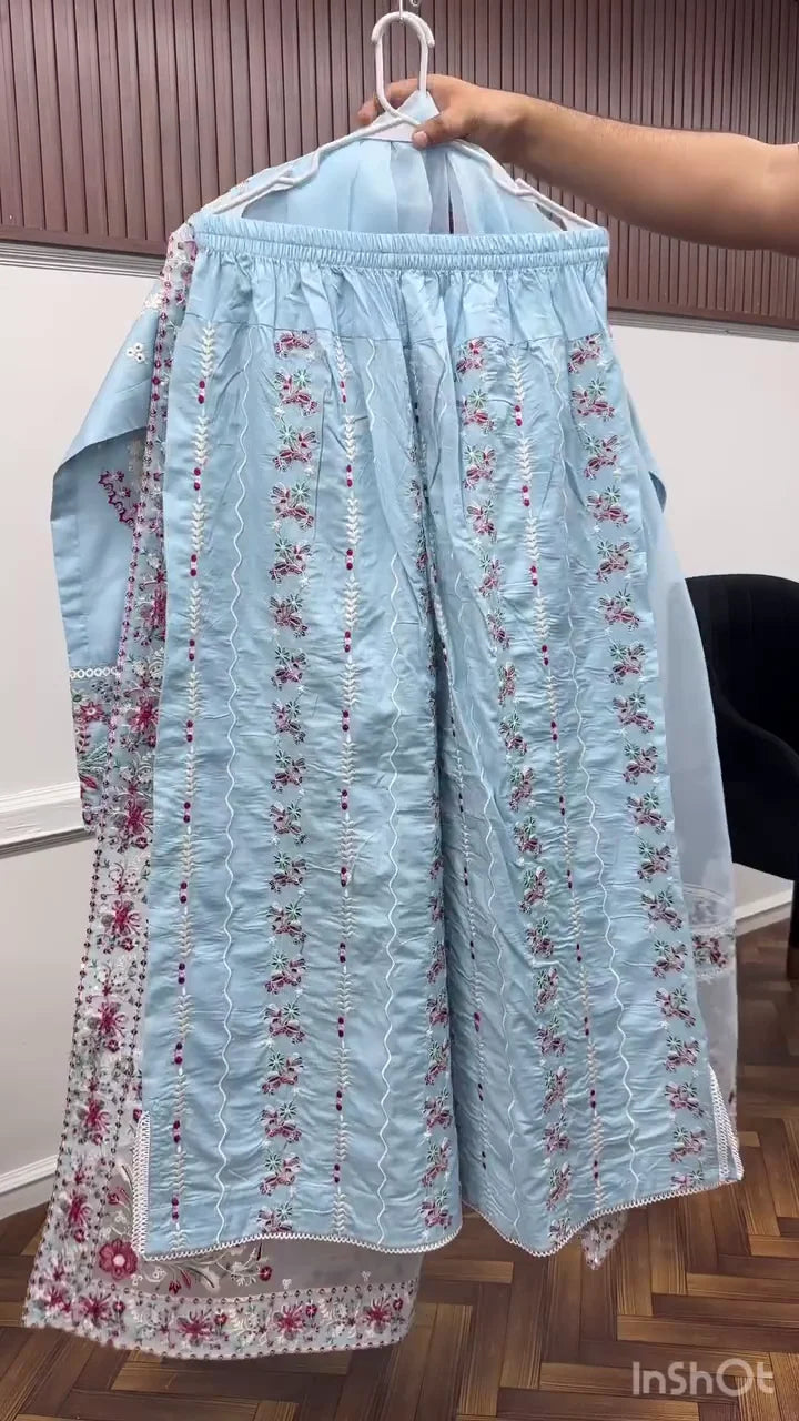 Sky Blue Kurti Pair for Women | Stylish Kurti with Matching Bottom | Soft Comfortable Fabric | Perfect for Festive Wear, Office Wear & Casual Ethnic Outfits | Ready-to-Wear Traditional Set