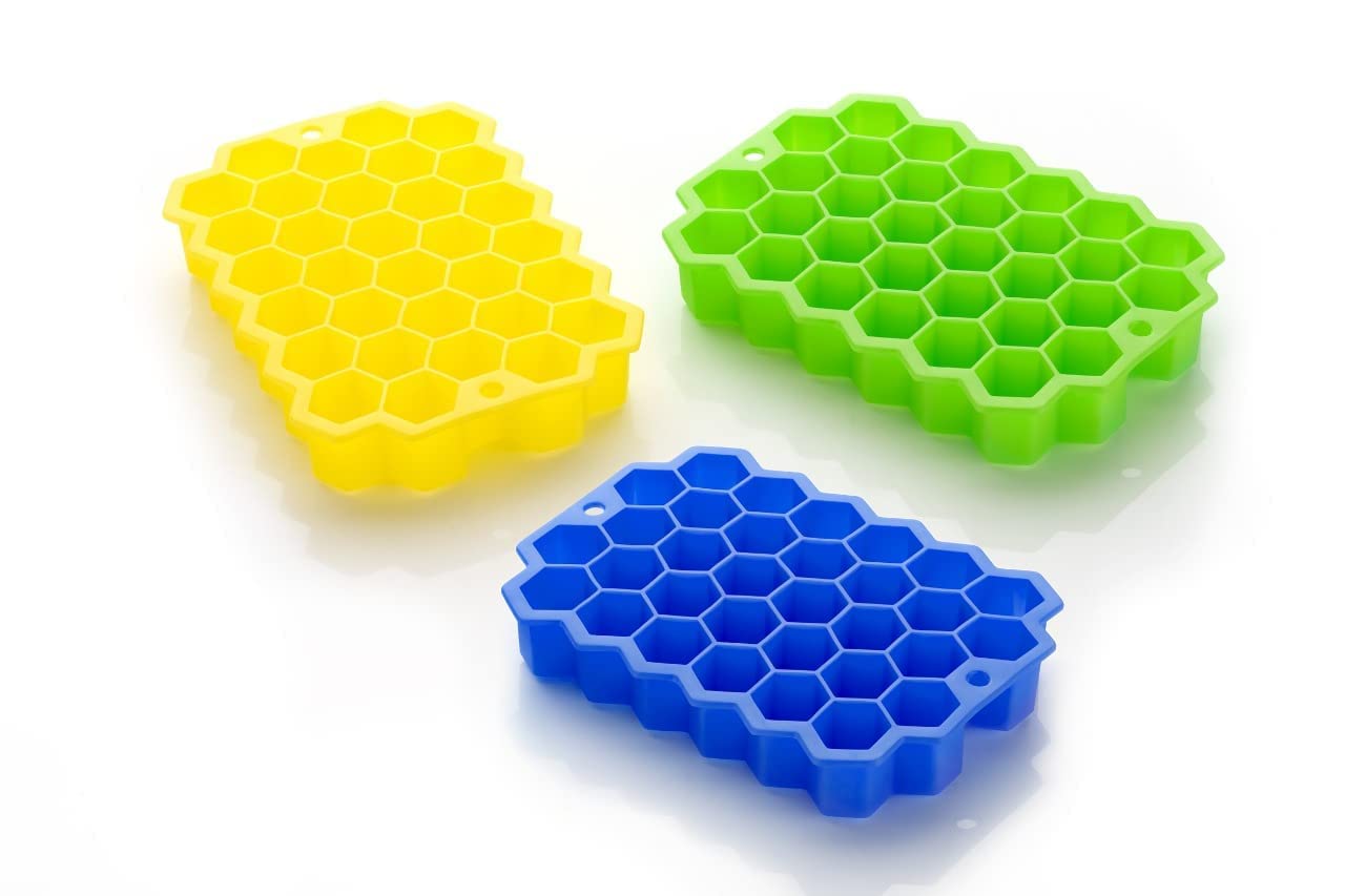 Flexible Silicone Ice Cube Tray, 37 Small Cubes , Fridge Use