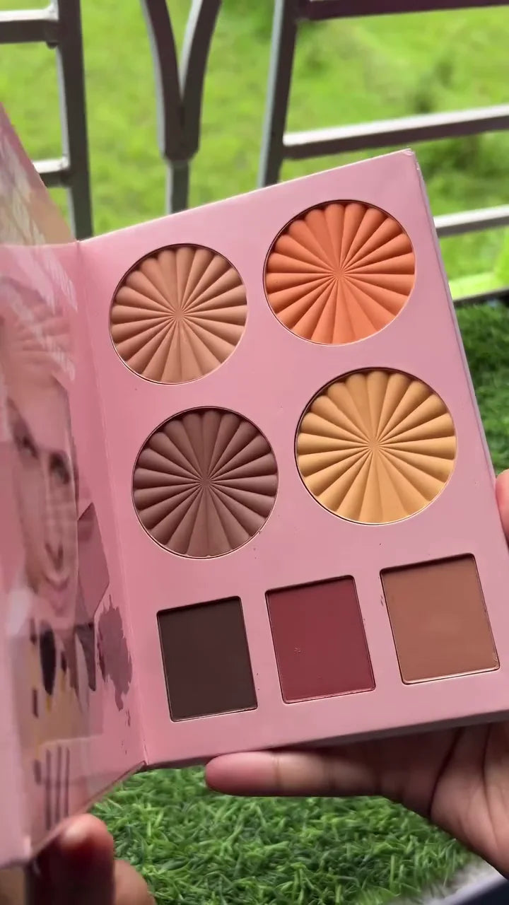 Premium Floral-Themed All-in-One Professional Cosmetics Makeup Kit with Decorative Pink Botanical Patterned Gift Packaging