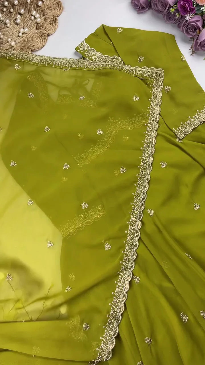 Green Anarkali: A Refreshing Blend of Graceful Flare, Elegant Detailing, and Timeless Ethnic Charm