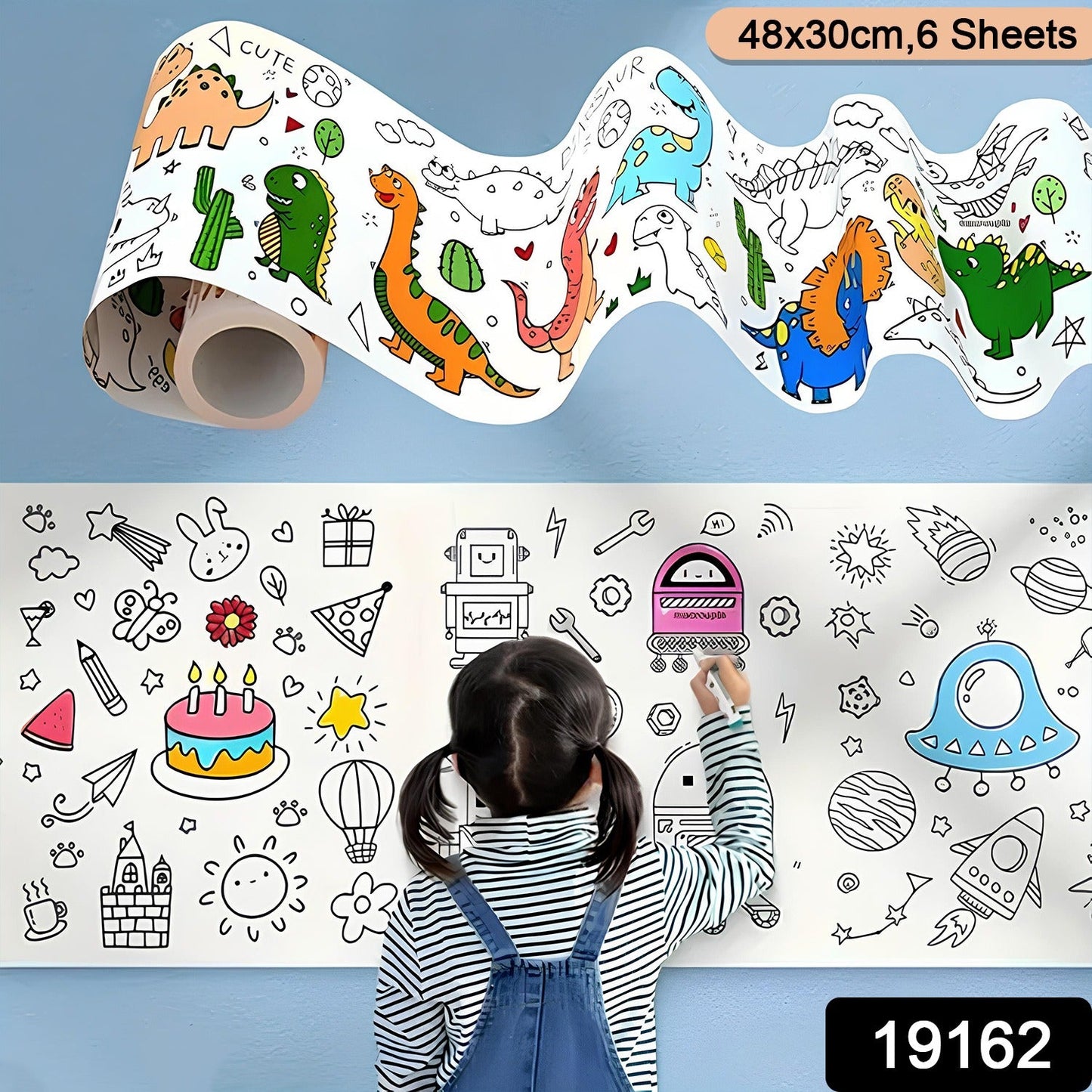 Fun and Educational Coloring Roll (1 Pc)