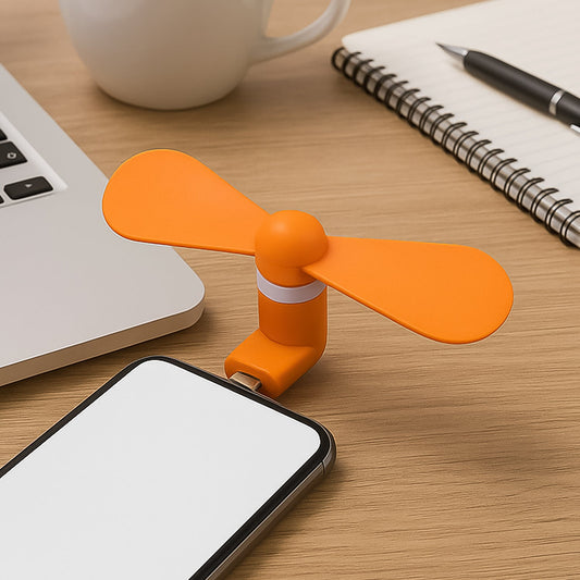 mini USB fan For Having cool air instantly, anywhere and anytime purposes (Micro Port / Mix Color)