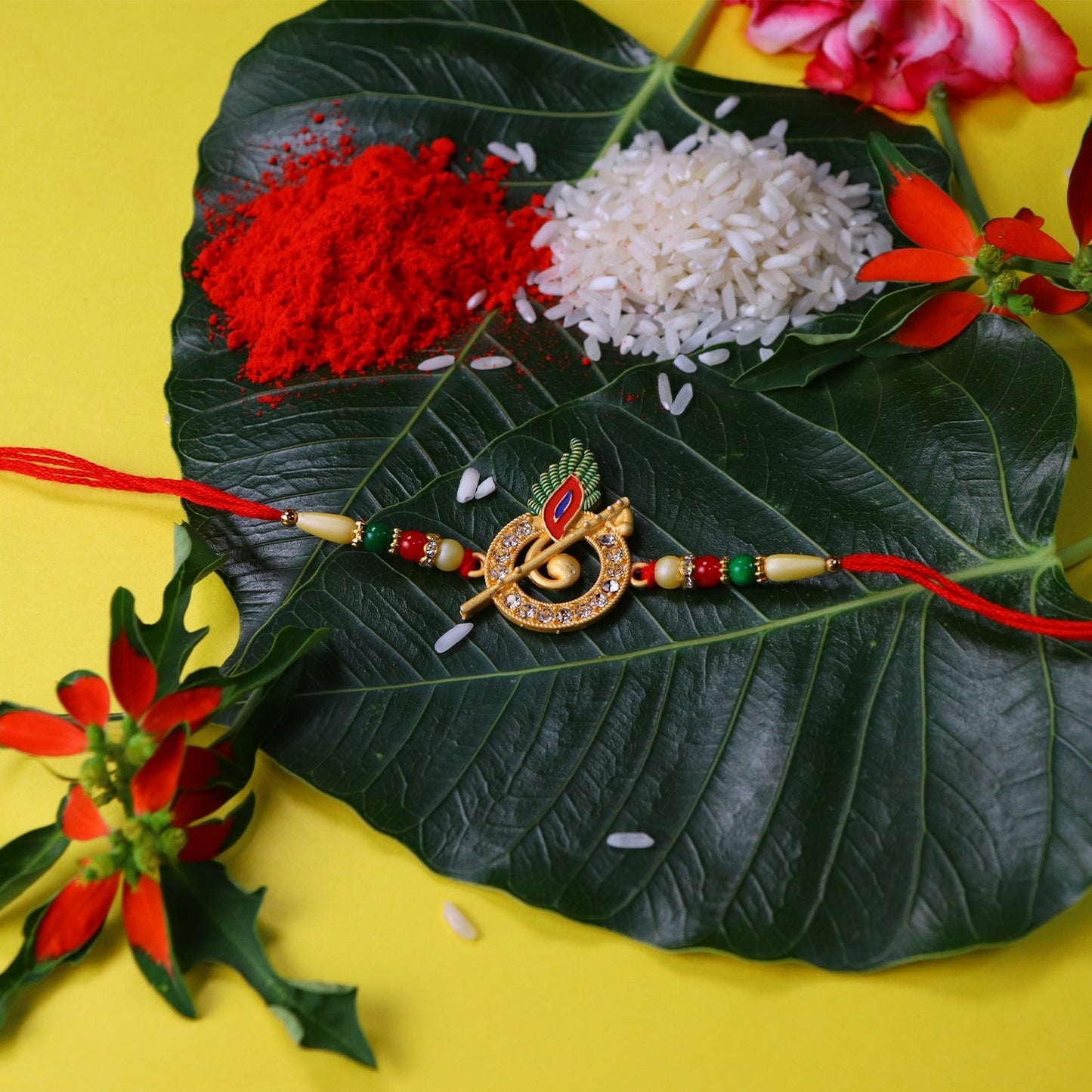 Krishna Bansuri Design Rakhi