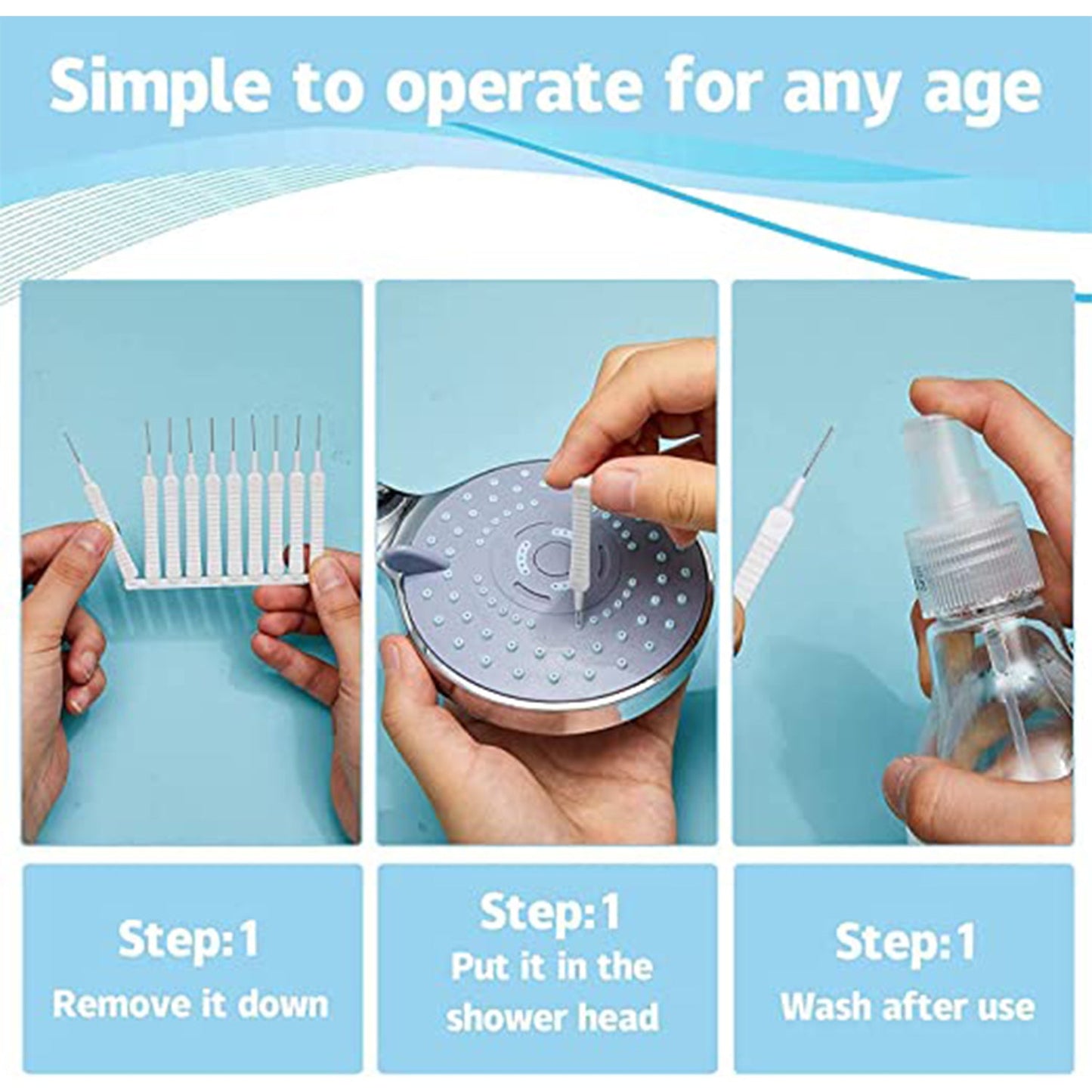 10-Piece Multifunctional Reusable Anti-Clog Shower Nozzle Brush