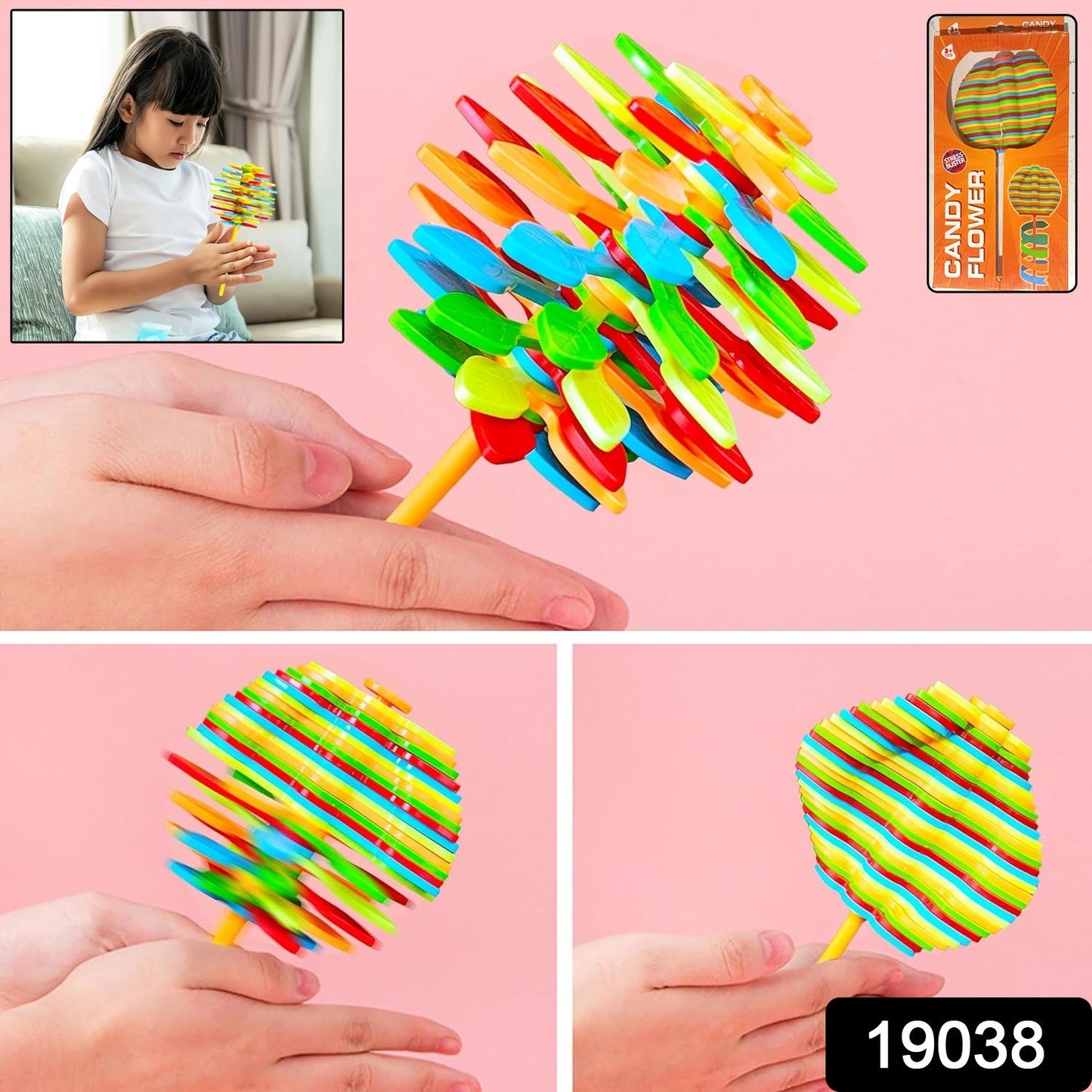 Spin Flower Candy Rotating / Spinning Toy (1 Pc)