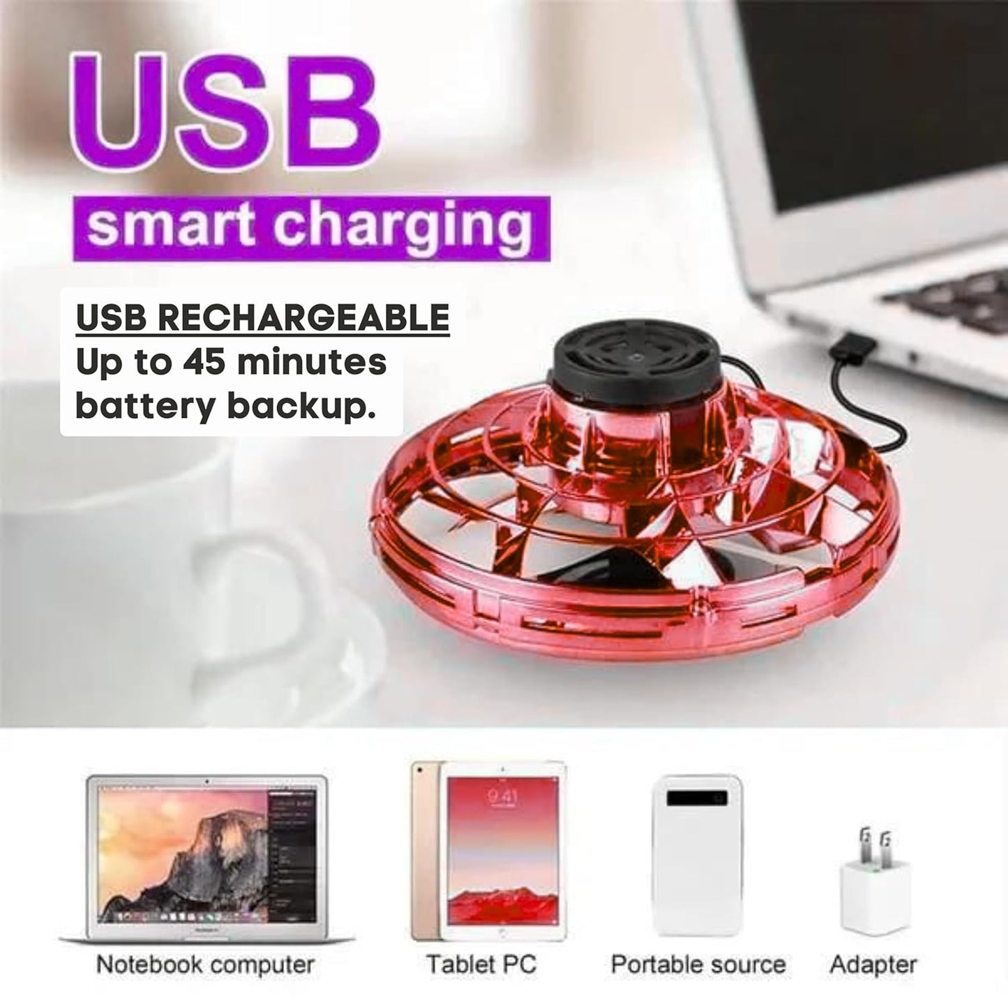 LED Illuminated Flying Ball with 360° Rotation