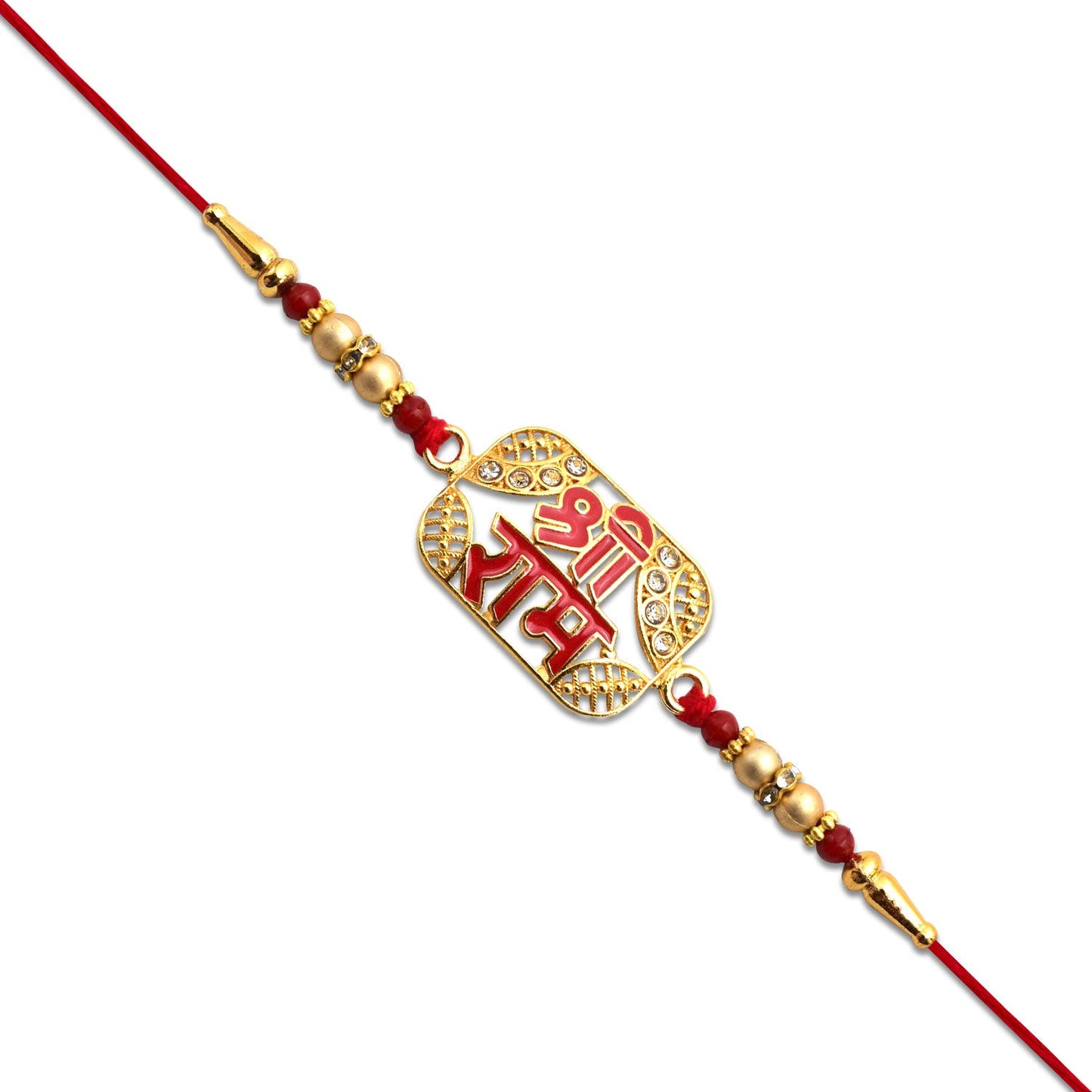 Shree Ram Rakhi with Golden Frame & Stone Detailing