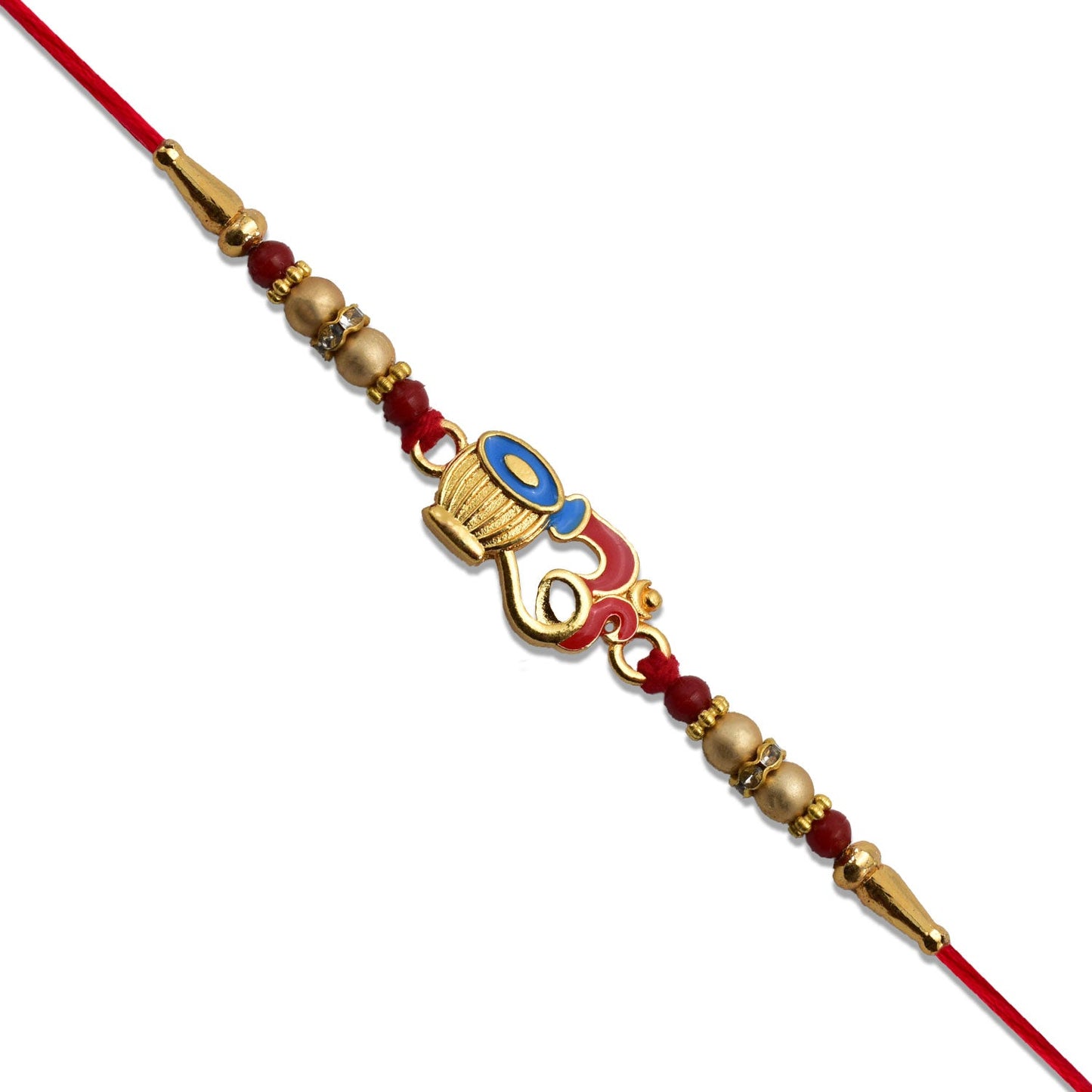 Matki Design Rakhi with Enamel Work & Beads