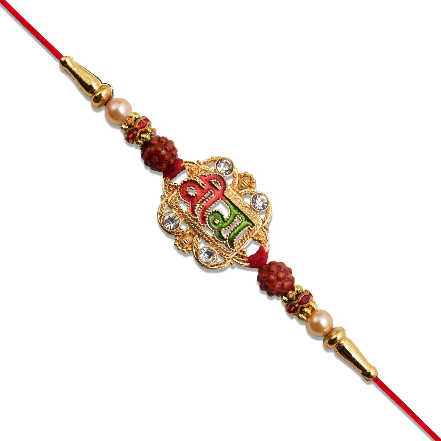 Veera Rakhi with Rudraksha & Stone Studded Frame