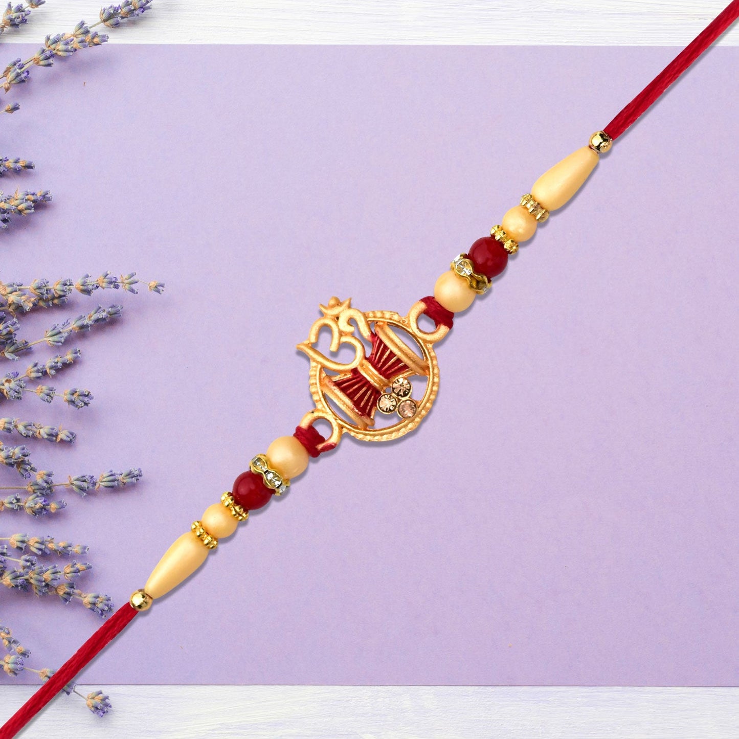 Designer Om Rakhi With Damru