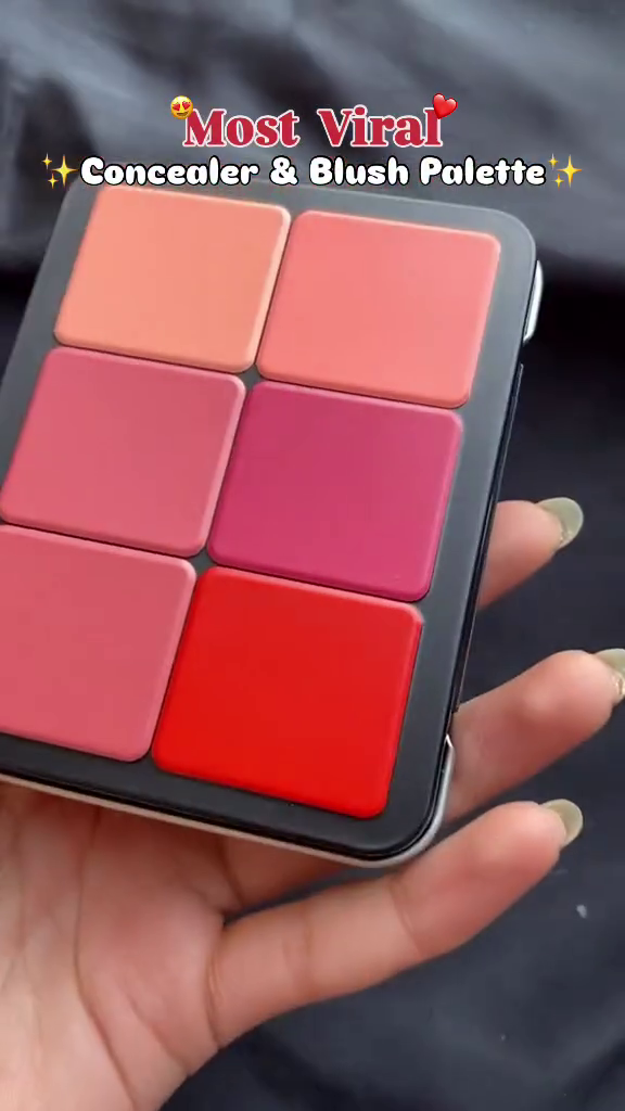 All-in-One Professional Concealer and Cream Blush Palette with Multiple Skin Tone Shades and Vibrant Blush Colors for Seamless Coverage and Radiant Finish