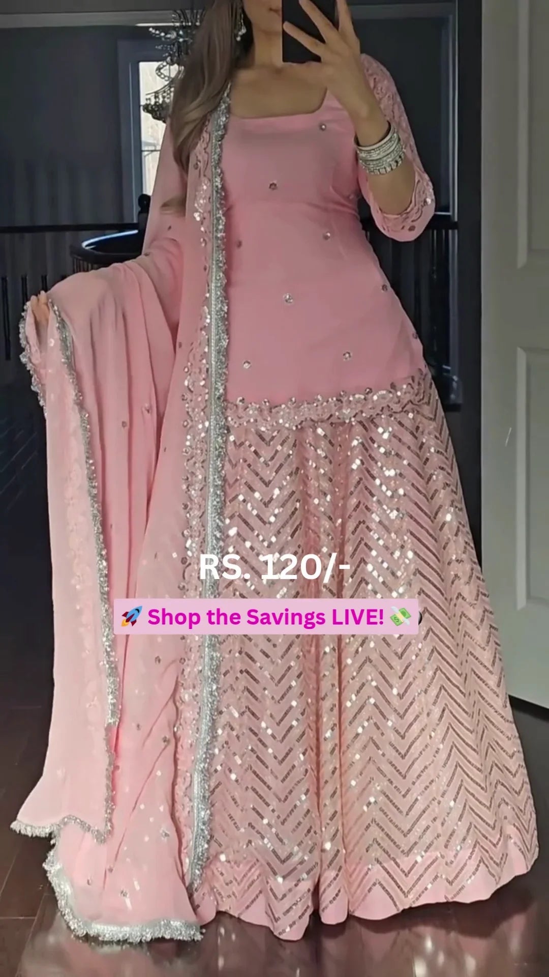 Gorgeous Pink Sharara Set for Women & Girls | Premium Designer Sharara with Elegant Kurti & Dupatta | Festive, Wedding & Party Wear Ethnic Outfit with Beautiful Embroidery