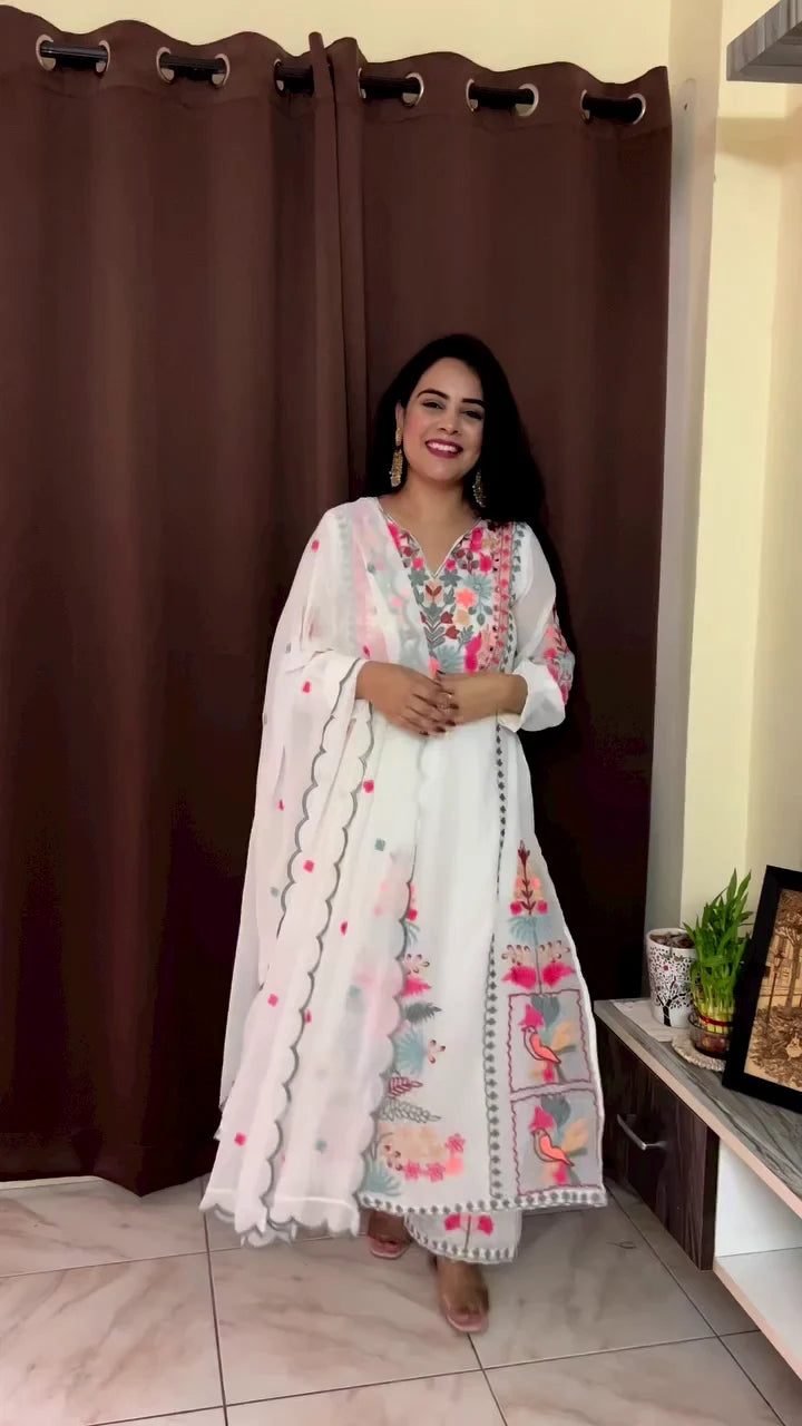 Elegant White Anarkali Dress – A Timeless Statement of Grace, Purity, and Sophistication