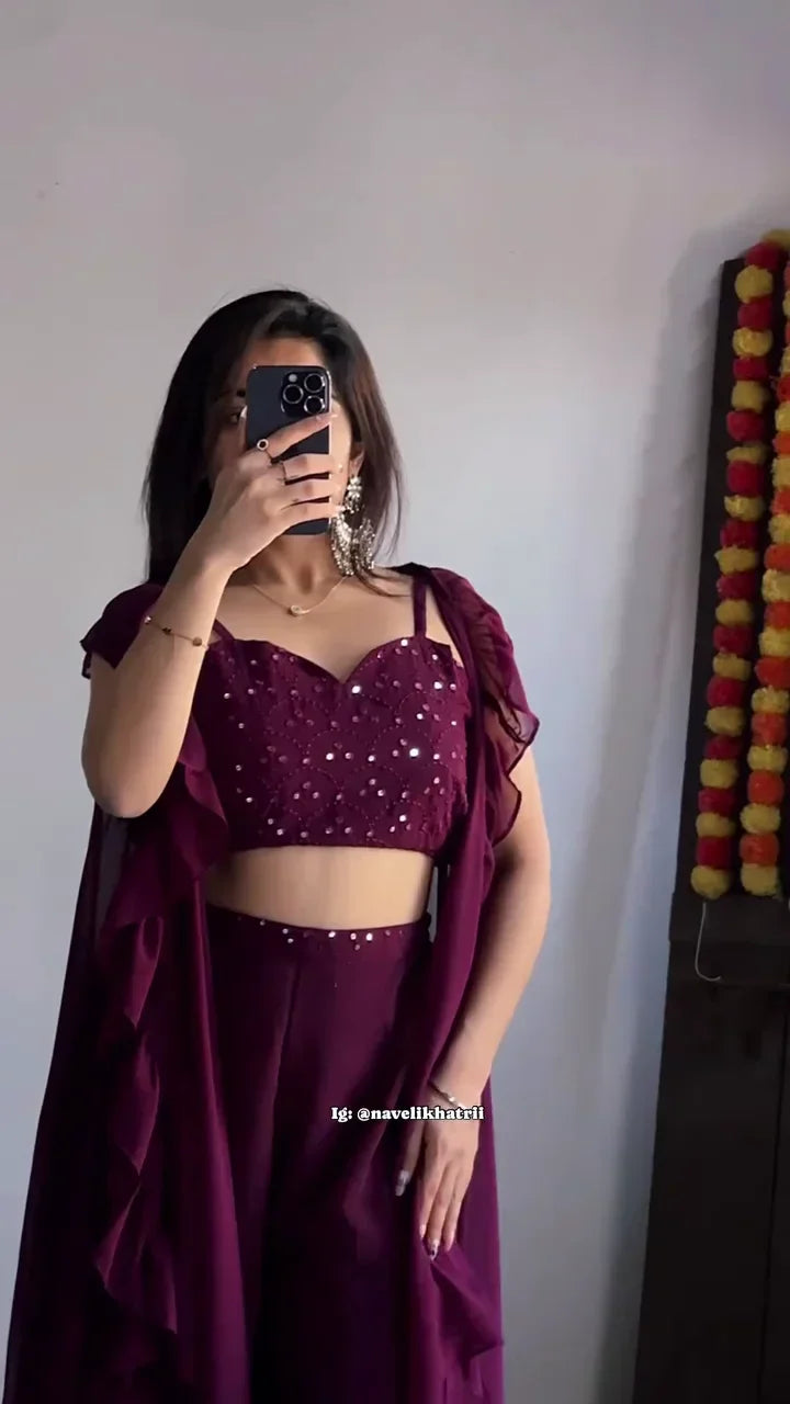 Sequin Embellished Party Saree