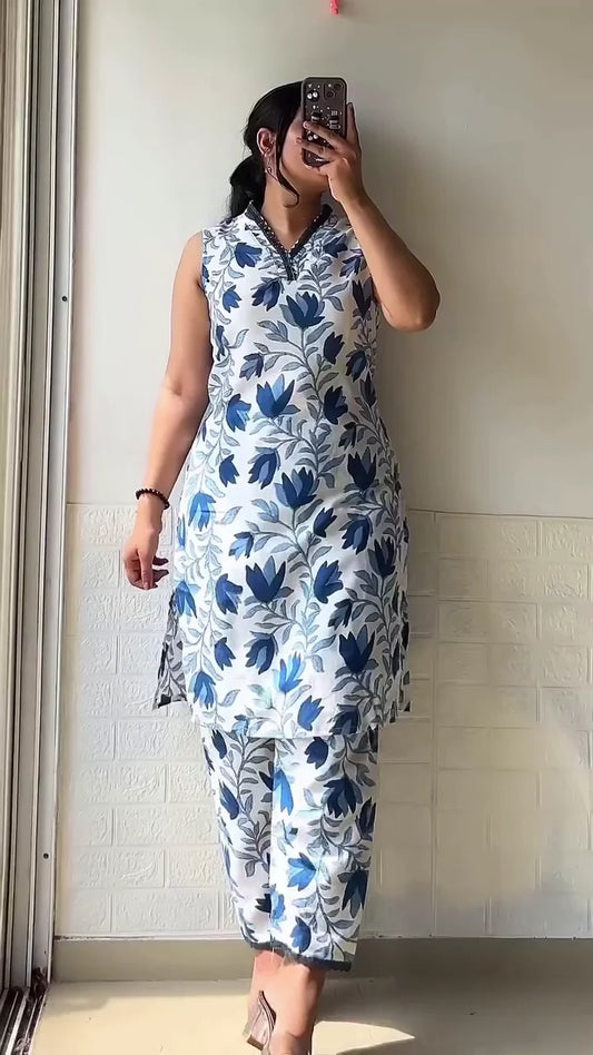 Silk Kurta with Palazzo Pants