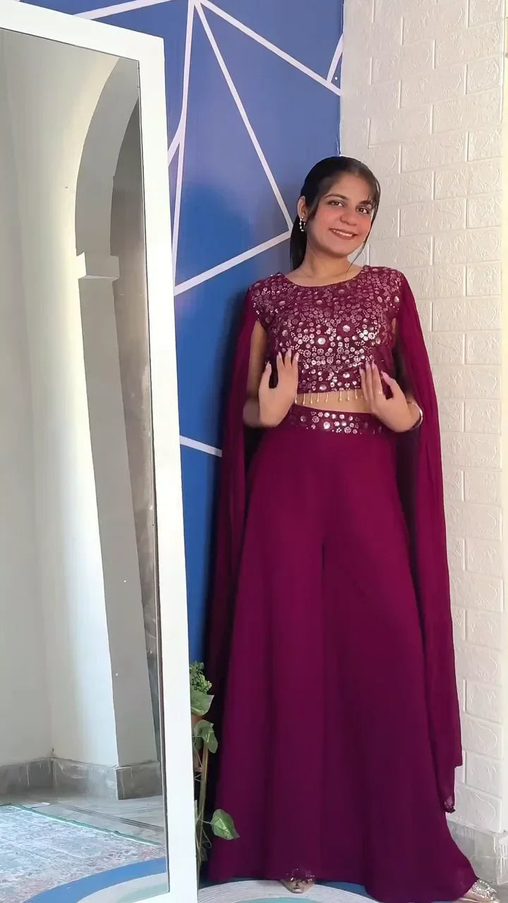 Black Anarkali Set Featuring Intricate Gold Embroidery on the Crop Top and Flowing Skirt, Paired with a Delicate Sheer Dupatta