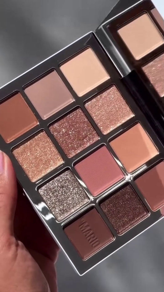 Mario's Luxe Neutral Eyeshadow Palette – A Stunning Collection of Rich Mattes, Shimmering Metallics, and Ultra-Smooth Glitter Shades for Effortless Day-to-Night Eye Looks