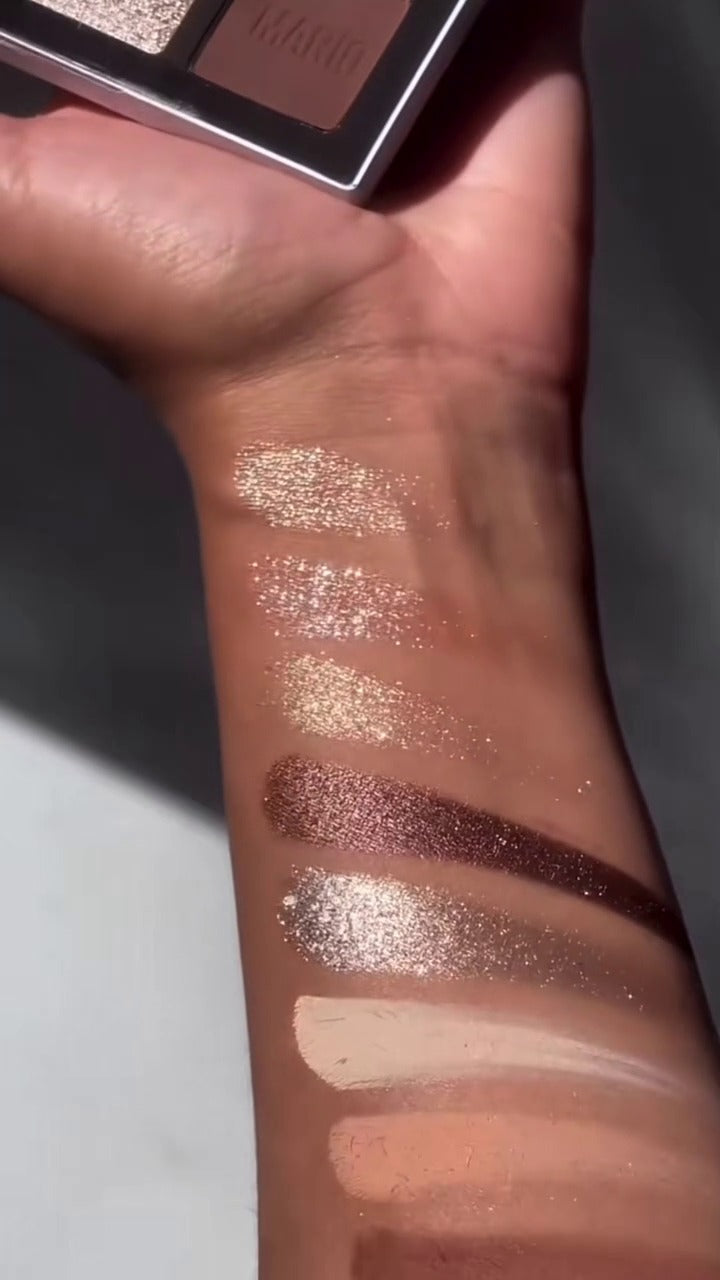 Mario's Luxe Neutral Eyeshadow Palette – A Stunning Collection of Rich Mattes, Shimmering Metallics, and Ultra-Smooth Glitter Shades for Effortless Day-to-Night Eye Looks
