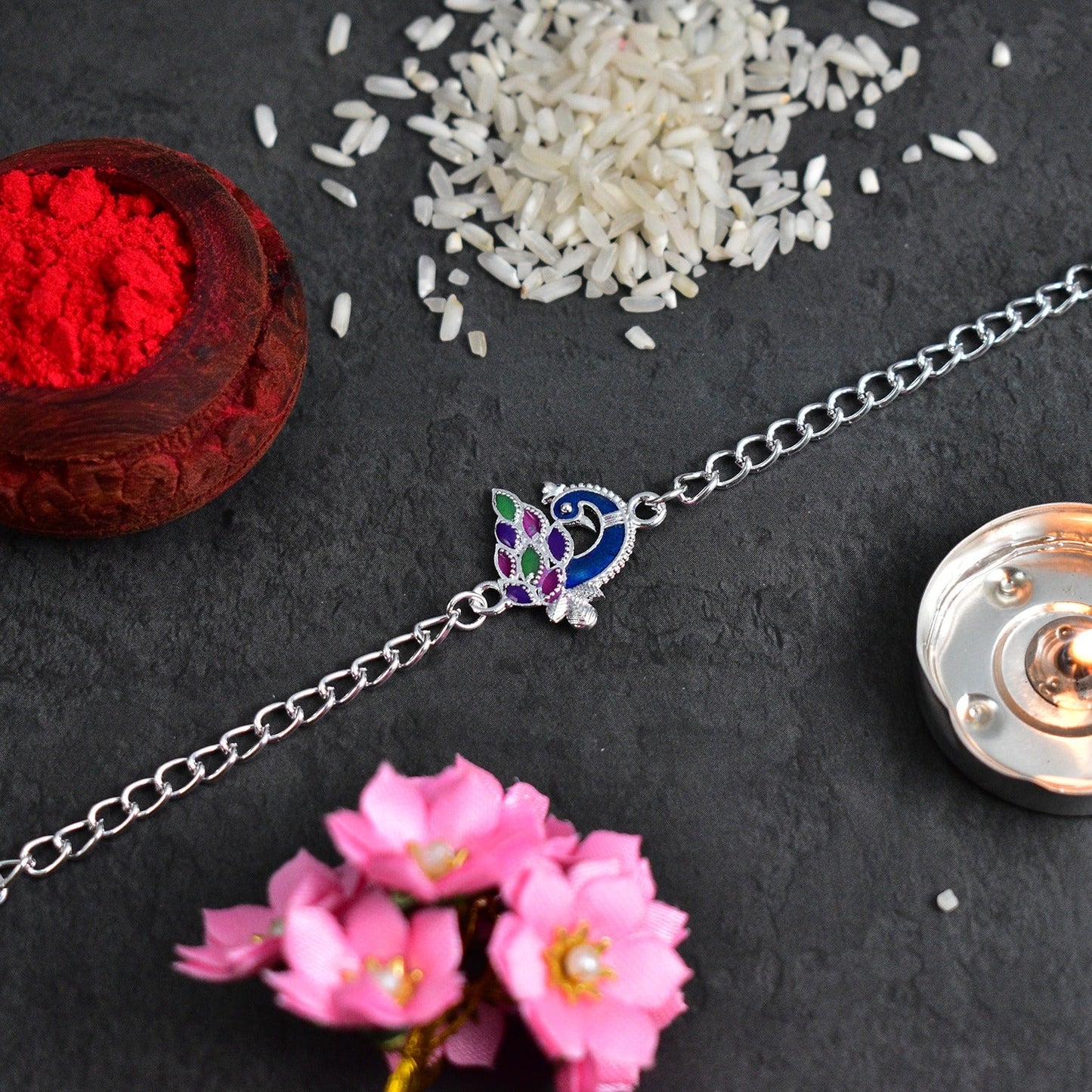 Traditional Peacock Design Rakhi