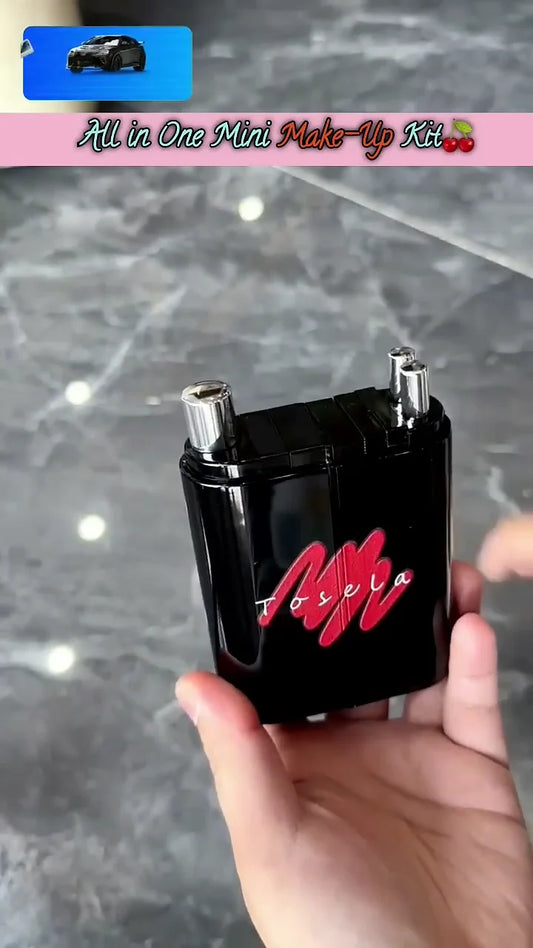 All-in-One Mini Makeup Kit with Multiple Shades and Built-in Mirror