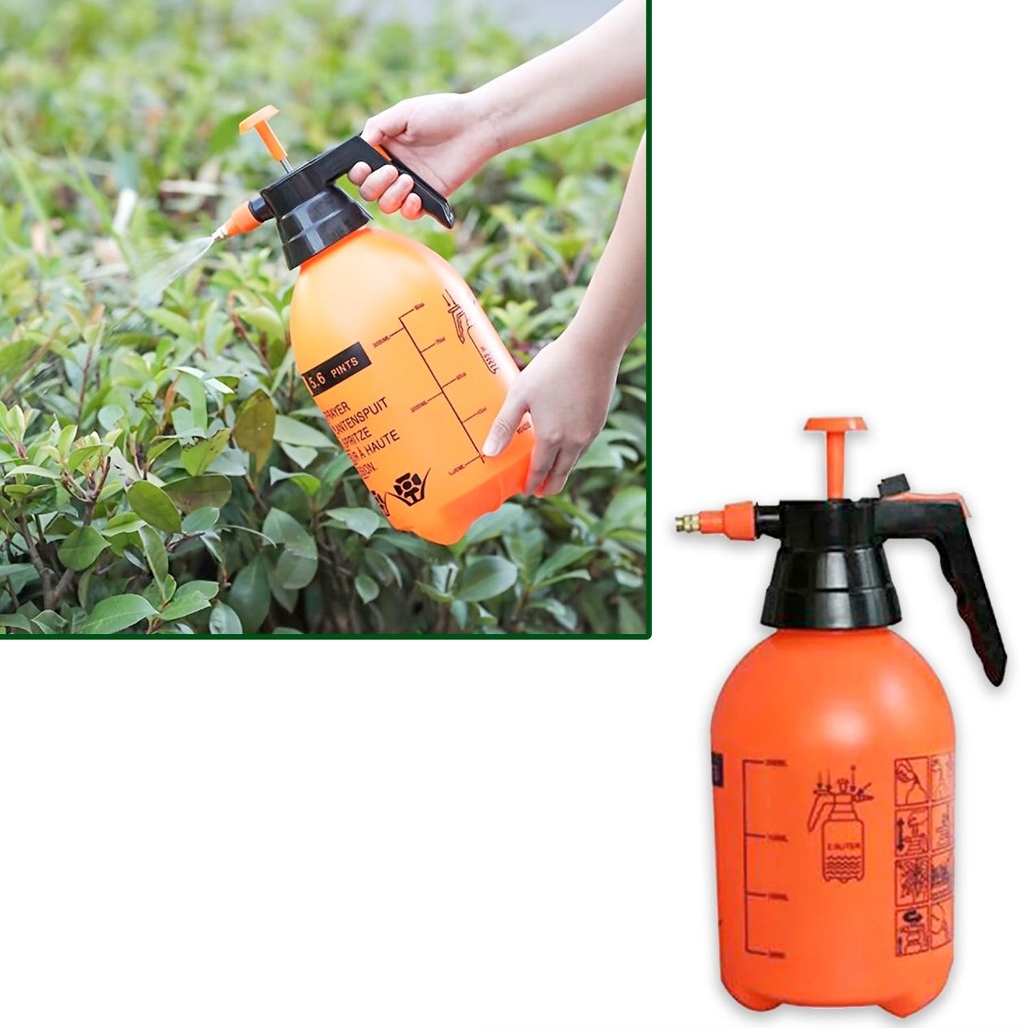 Water Sprayer Hand-held Pump Pressure Garden Sprayer - 2 L (Mix Color)