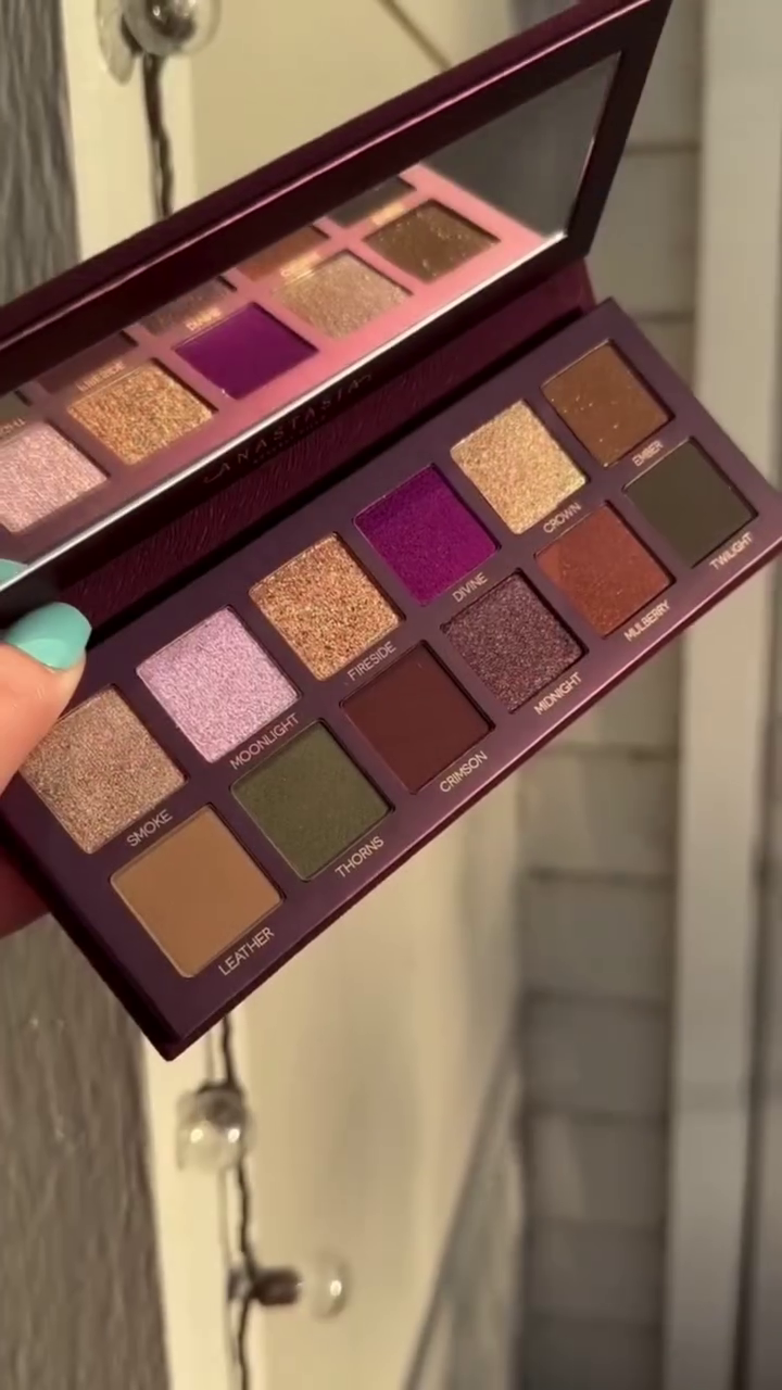 Richly Pigmented 12-Color Eyeshadow Palette Featuring Matte, Metallic, and Shimmer Finishes – Includes Shades Like Leather, Moonlight, Ember, and Divine for Bold, Smokey, and Glamorous Eye Makeup Looks