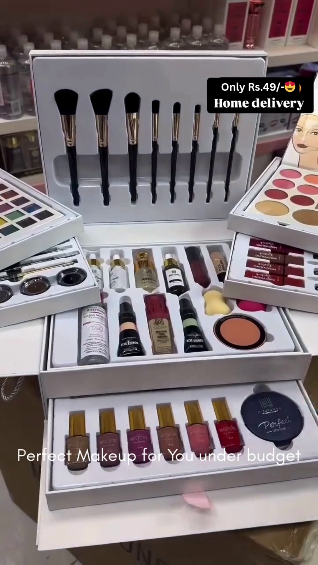 Ultimate All-in-One Premium Makeup Kit with Brushes, Lipsticks, Skincare, and Beauty Essentials – Perfect for Home Use or Gifting