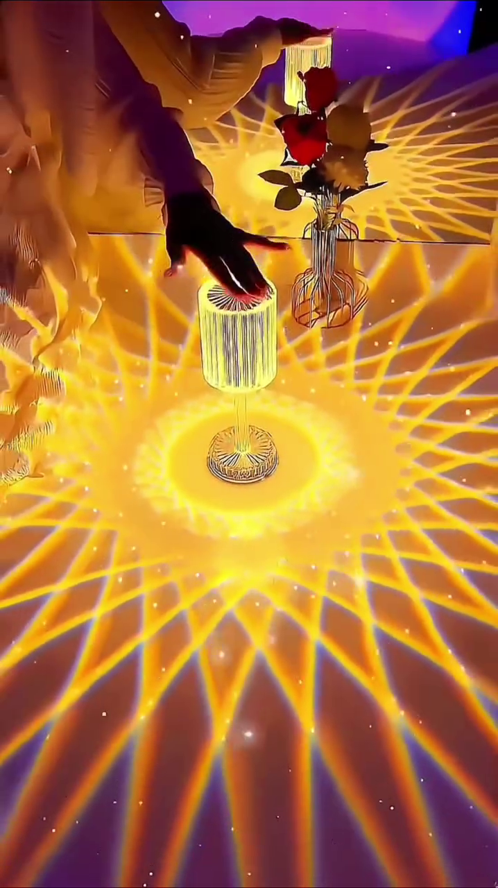 Crystal Diamond Touch Lamp – Elegant LED Night Light with 3D Projection Effect, Rechargeable Ambient Table Lamp for Bedroom, Living Room & Romantic Decor