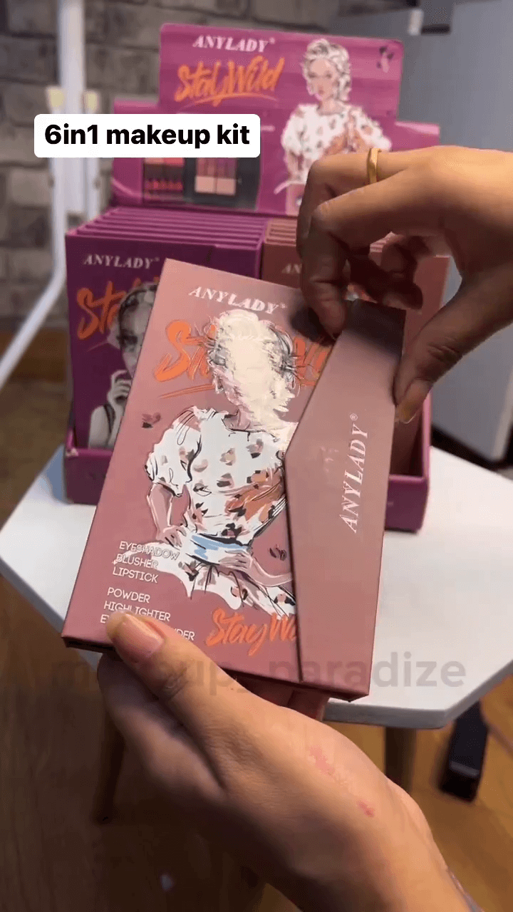 All-in-One 6-in-1 Makeup Kit Featuring Rich Matte & Shimmer Eyeshadows, Creamy Lip Colors, Blush, Highlighter, Contour & Brow Palette – Perfect for Daily Glam & Travel-Friendly Beauty Needs