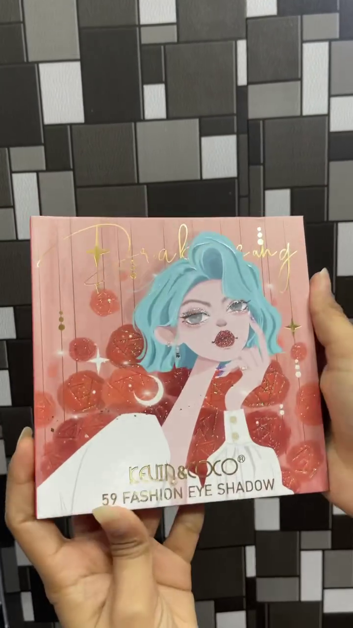 Vibrant Celestial & Heart-Themed Multi-Finish Eyeshadow and Highlighter Palette Duo Featuring Bold Mattes, Shimmers, and Glitters in a Whimsical Colorful Design