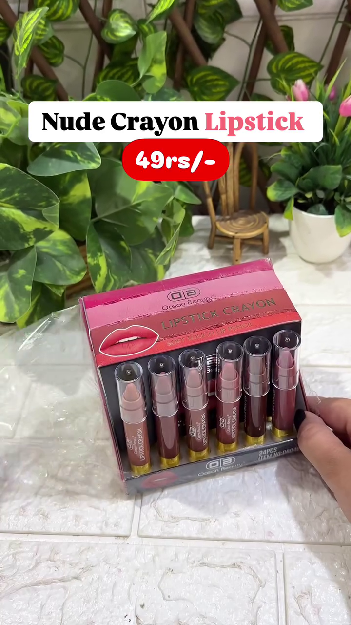 Ocean Beauty Nude Crayon Lipstick Set – Smooth, Matte-Finish Lip Color in Easy-to-Use Crayon Format