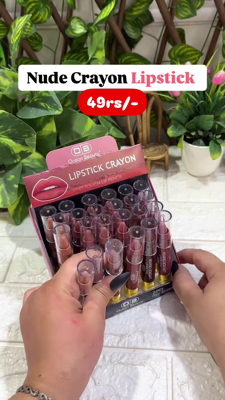 Ocean Beauty Nude Crayon Lipstick Set – Smooth, Matte-Finish Lip Color in Easy-to-Use Crayon Format