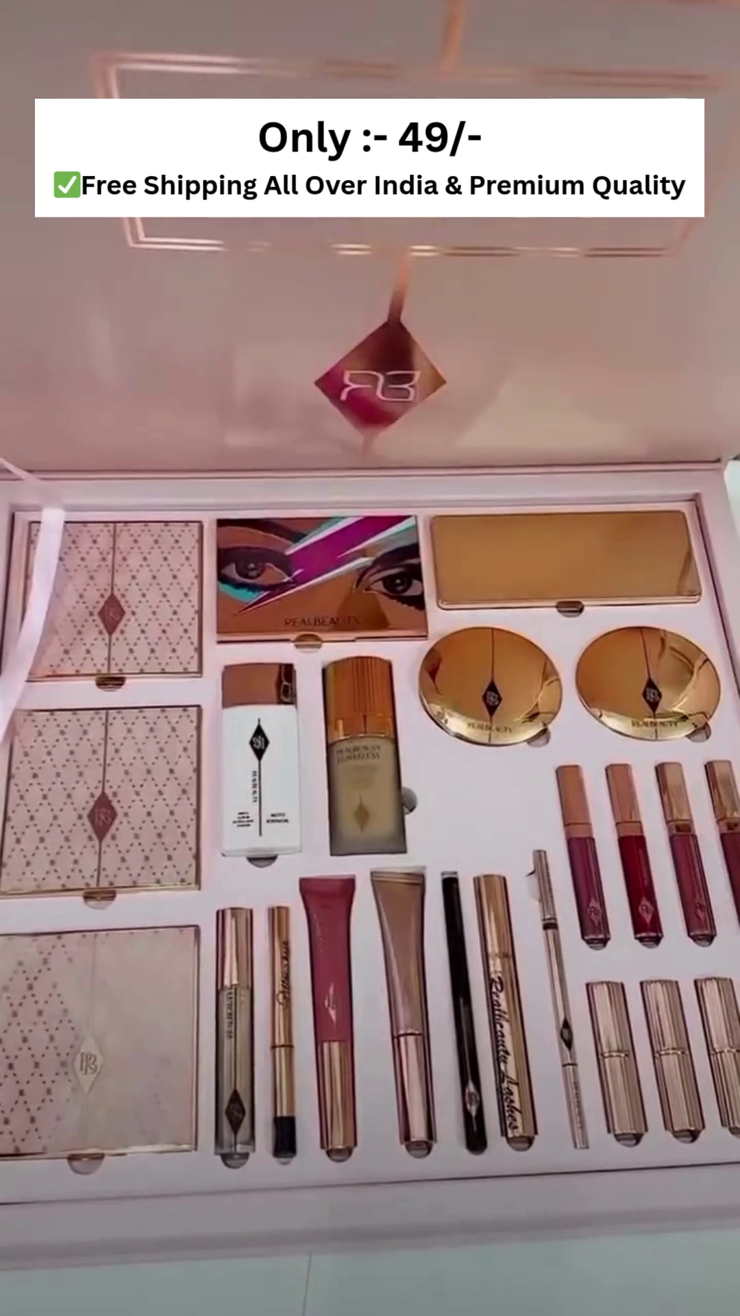 All-in-One Premium “Real Beauty” Professional Makeup Kit with Eyeshadow Palettes, Blushes, Highlighters, Foundations, Lipsticks, Eyeliners, Primers