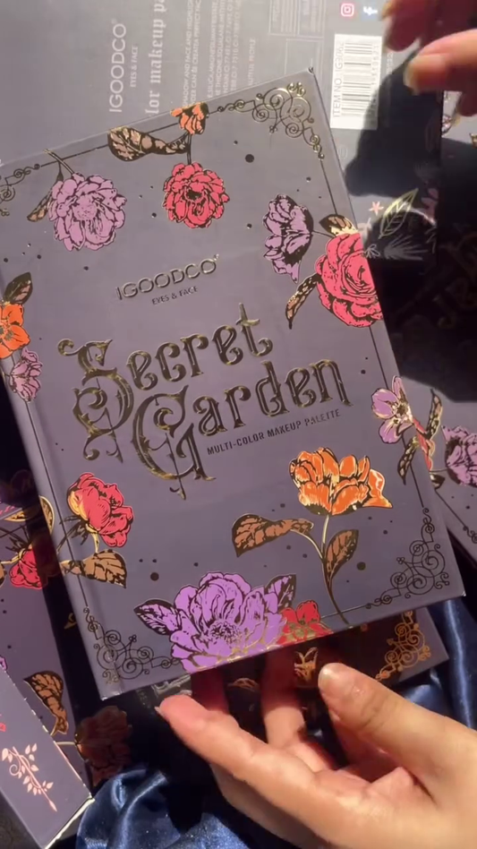 Secret Garden Multi-Color Makeup Palette – All-in-One Eyeshadow and Highlighter Kit Featuring 30 Richly Pigmented Shades with Mattes, Shimmers, Glitters, and 6 Radiant Face Highlighters in Elegant Floral Packaging