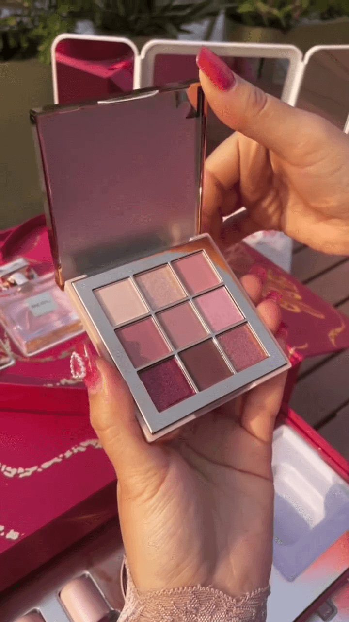 Royal Bridal All-in-One Makeup Gift Box Featuring Multi-Layered Cosmetic Collection with Eyeshadows, Lip Colors, Blush, Highlighters & More