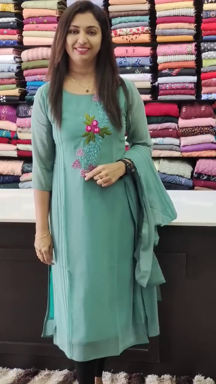 Stylish Green Embroidered Kurti for Women | New 2025 Party Wear Suit