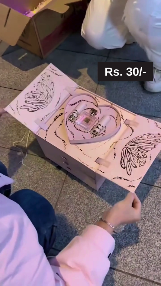 Luxury All-in-One Makeup Gift Set with Foldable Mirror, Lipsticks, Eyeshadow Palette, Brushes, and Compact Accessories in a Beautifully Designed Floral Box