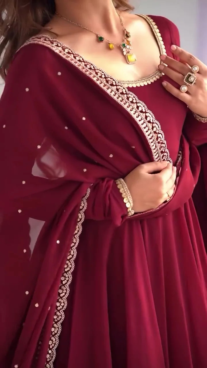 Maroon Anarkali: A Rich Blend of Royal Elegance, Flattering Flare, and Timeless Ethnic Style
